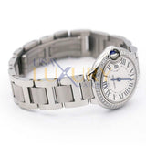 Cartier Ballon Bleu W4BB0015 28mm Stainless Steel Diamond Ladies Watch