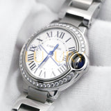 Cartier Ballon Bleu W4BB0015 28mm Stainless Steel Diamond Ladies Watch