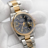 Rolex Datejust 36mm Reference 116201 Steel and Everose Gold Black Dial