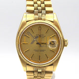 Rolex Datejust 16078 36mm 18k Yellow Gold Champagne Dial