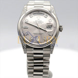 Rolex Day-Date 118296 Platinum 36mm Silver Dial President Bracelet