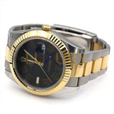 Rolex Datejust II 116333 41mm Steel and 18k Yellow Gold Black Roman Dial Watch