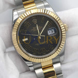 Rolex Datejust II 116333 41mm Steel and 18k Yellow Gold Black Roman Dial Watch
