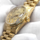Rolex Datejust 68278 31mm 18k Yellow Gold President Bracelet Champagne Dial