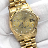 Rolex Datejust 68278 31mm 18k Yellow Gold President Bracelet Champagne Dial