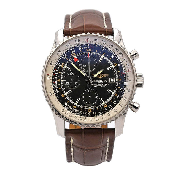 Breitling Navitimer World A24322 46mm Stainless Steel Black Dial