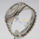 Rolex Day-Date II 218349 41mm 18k White Gold Factory Diamond Bezel and Diamond & Sapphire Silver Dial