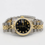 Rolex Datejust 68273 Two-Tone 31mm Black Diamond Dial Jubilee Bracelet Watch