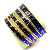 Speedometer Style Stainless Steel Watch Bangle in Gold with Digits