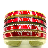 Speedometer Style Stainless Steel Watch Bangle Bracelet in Gold