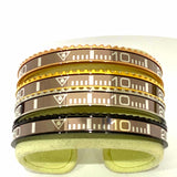 Speedometer Style Stainless Steel Watch Bangle Bracelet in Gold with Digits