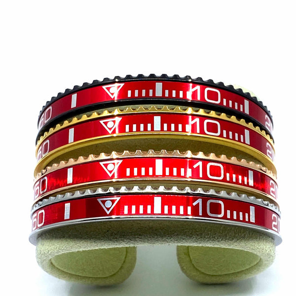 Speedometer Style Stainless Steel Watch Bangle in Gold with Digits