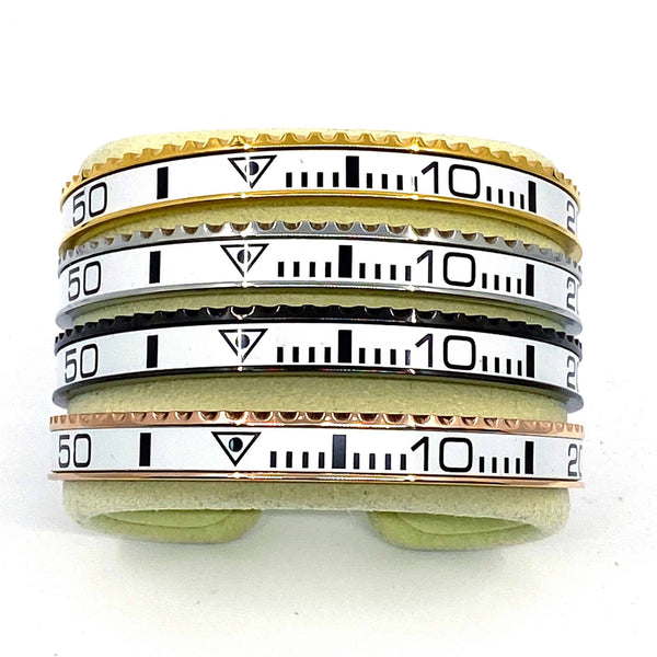 Speedometer Style Stainless Steel Watch Bangle in Gold with Digits
