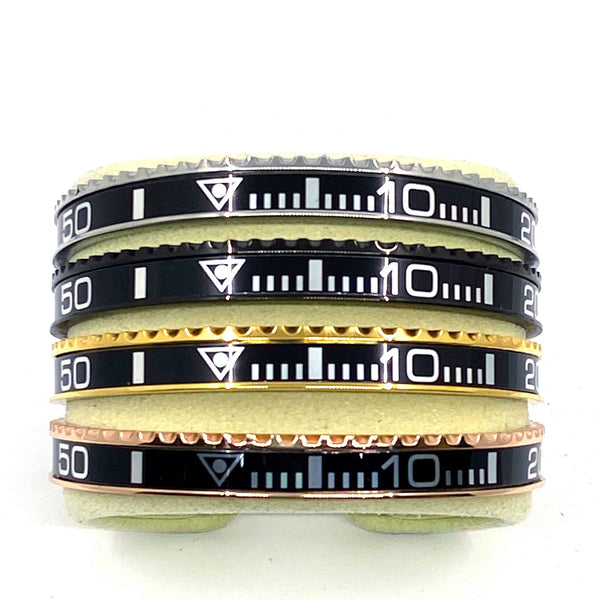 Speedometer Style Stainless Steel Watch Bangle in Gold with Digits
