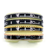 Speedometer Style Stainless Steel Watch Bangle in Gold with Digits