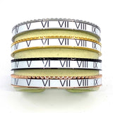 Speedometer Style Stainless Steel Watch Bangle in Gold