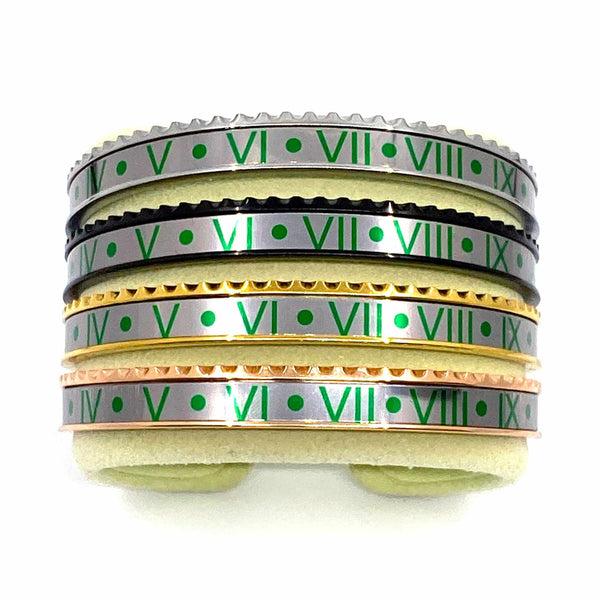 Speedometer Style Stainless Steel Watch Bangle in Gold