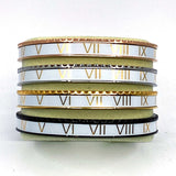 Speedometer Style Stainless Steel Watch Bangle in White-Gold