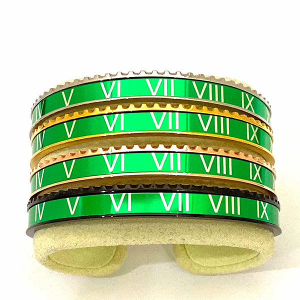 Speedometer Style Stainless Steel Watch Bangle in Gold