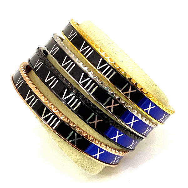 Speedometer Style Stainless Steel Watch Bangle in Gold