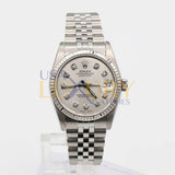 Rolex Datejust 68274 31mm Silver Diamond Dial 18k White Gold and Stainless Steel Jubilee