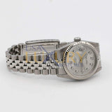 Rolex Datejust 68274 31mm Silver Diamond Dial 18k White Gold and Stainless Steel Jubilee