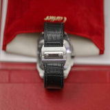Cartier Santos 100 XL Chronograph W20090X8 42mm Stainless Steel White Dial Black Alligator Strap