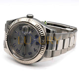 Rolex Datejust 41 Reference 116334 Silver Arabic Dial with 18k White Gold Fluted Bezel