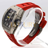 Richard Mille RM029 48mm Titanium Automatic Watch with Blue Dial and Red Rubber Strap
