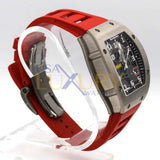 Richard Mille RM029 48mm Titanium Automatic Watch with Blue Dial and Red Rubber Strap