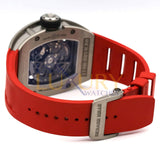 Richard Mille RM029 48mm Titanium Automatic Watch with Blue Dial and Red Rubber Strap