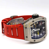 Richard Mille RM029 48mm Titanium Automatic Watch with Blue Dial and Red Rubber Strap