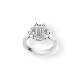 Emerald Cut Diamond Platinum Engagement Ring 3.51 tcw