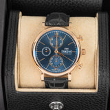 IWC Portofino Chronograph IW391035 Blue Dial 42mm 18ct Rose Gold