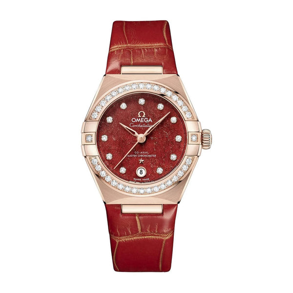 Omega Constellation 131.58.29.20.99.005 Red Dial 29mm Leather Strap