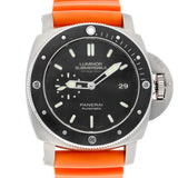 Panerai Luminor Submersible PAM00389 47mm Titanium Black Dial Orange Rubber Strap