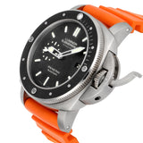 Panerai Luminor Submersible PAM00389 47mm Titanium Black Dial Orange Rubber Strap