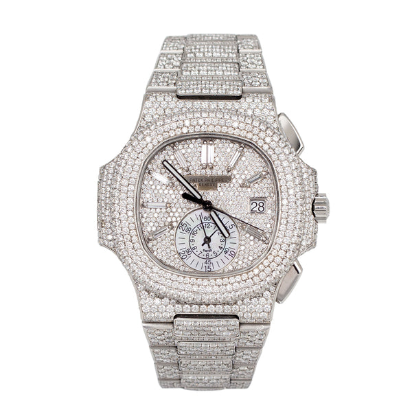 Patek Philippe Nautilus 5980/1A-019 40.5mm Aftermarket Diamond-Set Watch