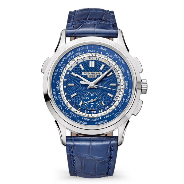 Patek Philippe Complications 5930G-001 White Gold Blue Opaline Guilloché Dial 39.5mm