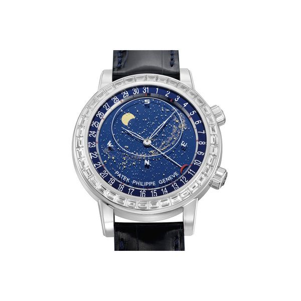Patek Philippe 6104G-001 Grand Complications 44mm White Gold Diamond Blue Dial