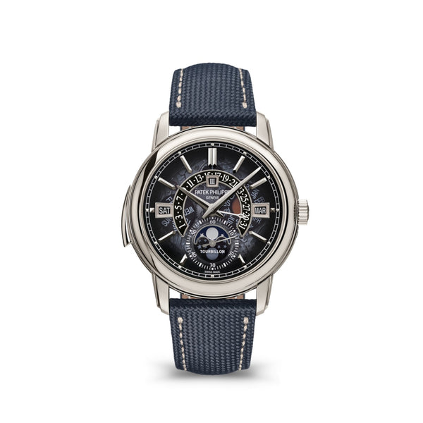 Patek Philippe 5316-50P-001 Grand Complications 40.2mm Platinum Sapphire Dial Navy Blue Calfskin Strap