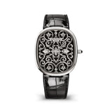 Patek Philippe Golden Ellipse 5738-51G-001 White Gold Black Enamel Dial Alligator Strap