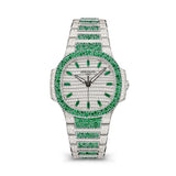 Patek Philippe Nautilus 7118-1453G-001 White Gold Diamond & Emerald Dial 35.2mm