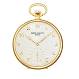 Patek Philippe 973J-001 Pocket Watch 44mm Yellow Gold White Lacquered Dial