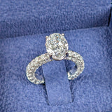 Platinum Oval and Round Diamond Engagement Ring Set — 4.51 tcw, GIA Certified Center Stone
