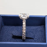 Platinum Oval and Round Diamond Engagement Ring Set — 4.51 tcw, GIA Certified Center Stone