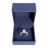 Platinum Oval and Round Diamond Engagement Ring Set — 4.51 tcw, GIA Certified Center Stone