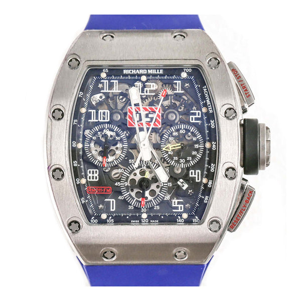 Richard Mille RM 011 FM Felipe Massa Titanium Flyback Chronograph with Blue Rubber Strap