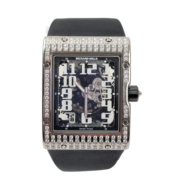 Richard Mille RM 016 Ultra Flat 50mm 18K White Gold Full Diamond Case Skeletonized