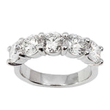 LWU Platinum Five-Stone Round Brilliant Diamond Ring 3.03 ctw GIA Certified